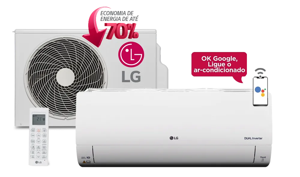 Ar-Condicionado Split LG Dual Voice UV Nano Inverter 18.000 BTUs Quente/Frio 220V